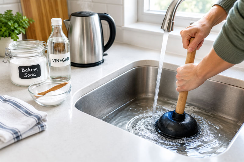 Natural Sink Unclogging Setup